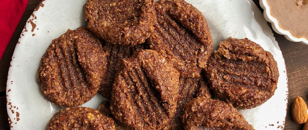 almond pulp paleo cookies on a white plate