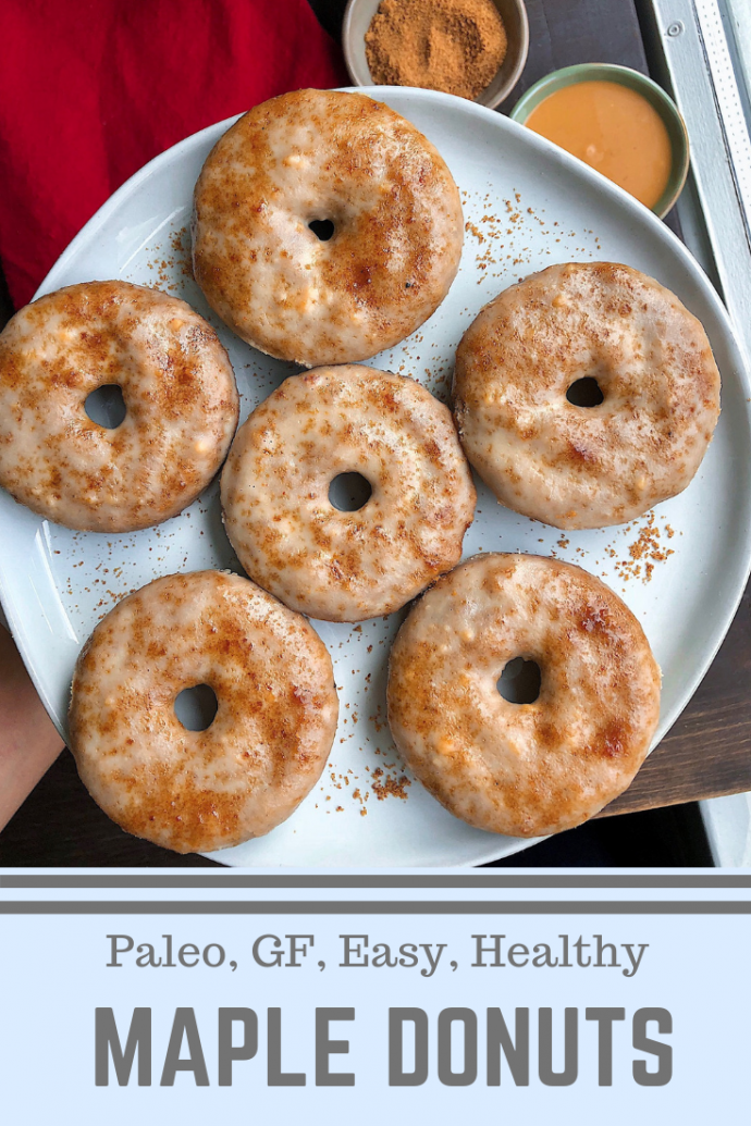 maple paleo donuts on a white plate