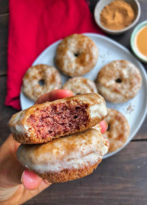 maple paleo donuts on a white plate