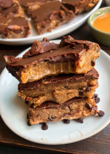 paleo chunky monkey bars on a white plate