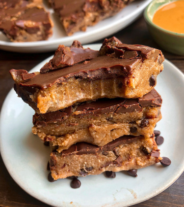 paleo chunky monkey bars on a white plate