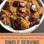 single serving pumpkin muffin that is paleo, gluten free, and healthy