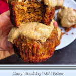 healthy paleo pumpkin muffins with an easy icing on top