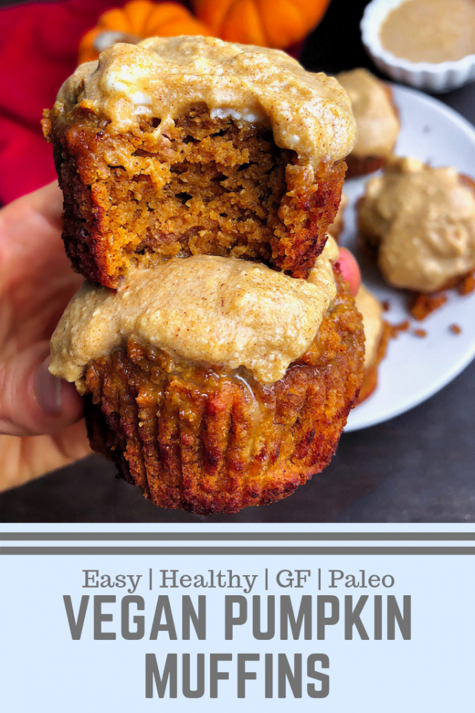 healthy paleo pumpkin muffins with an easy icing on top