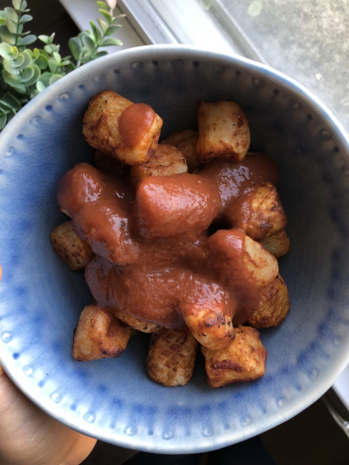 air fried bbq cauliflower