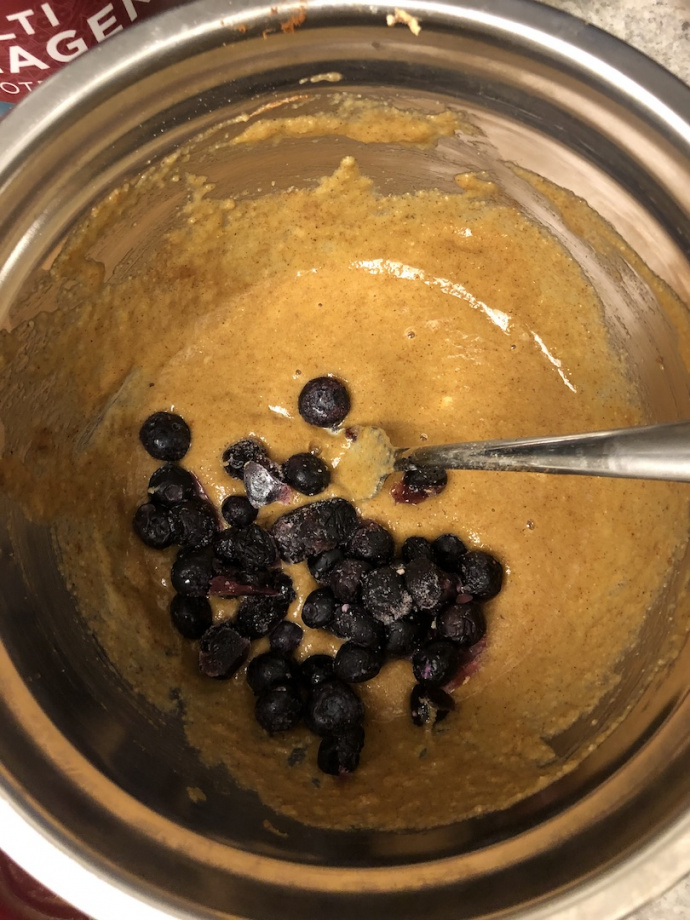 paleo blueberry  muffin batter