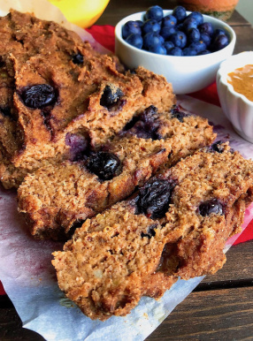 vegan blueberry banana bread