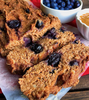 vegan blueberry banana bread