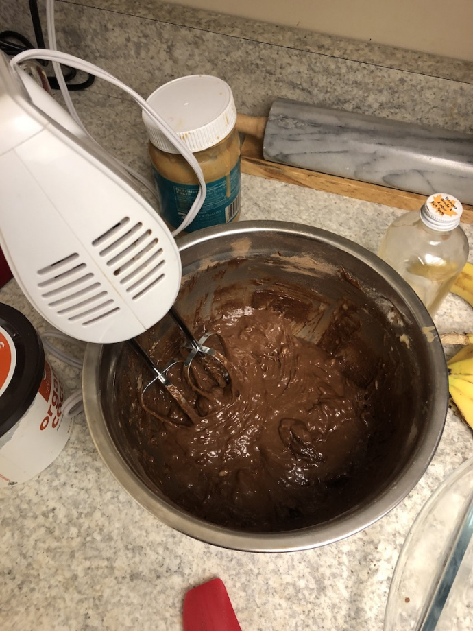 brownies in a mixing bowl