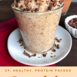 Banana Cookie Dough Smoothie in a glass jar with granola on top