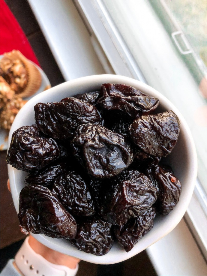 prunes in a white jar