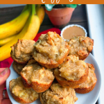 Pb banana muffins on a white plate