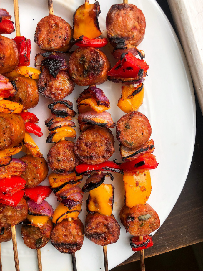 Chicken Sausage Skewers {gf, easy}