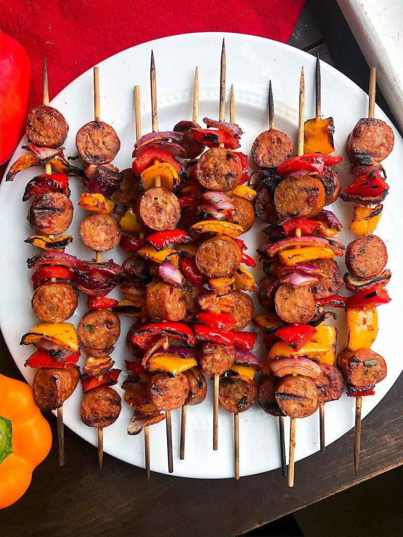 Chicken Sausage Skewers {gf, easy}