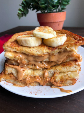 PB & Banana Stuffed French Toast {Simple, Healthy, DF}