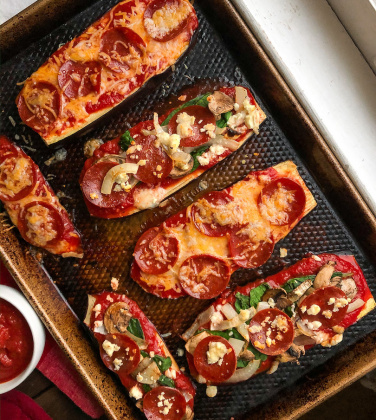 Eggplant Pizzas {gluten free, low carb, healthy}