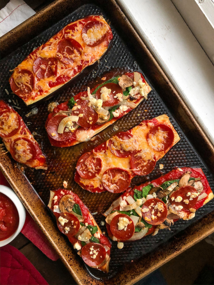Eggplant Pizzas {gluten free, low carb, healthy}