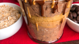 Reese's Peanut Butter Cup-Inspired Overnight Oats