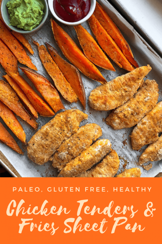 Chicken Tenders & Fries Sheet Pan Meal {paleo, gluten free, healthy}