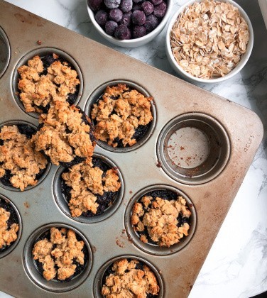 Blueberry Crumble Muffins {vegan, gluten free, healthy}