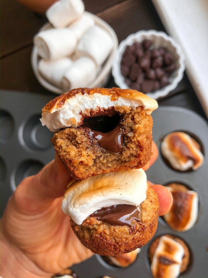 S'mores Cookie Cups {gluten free, healthy}