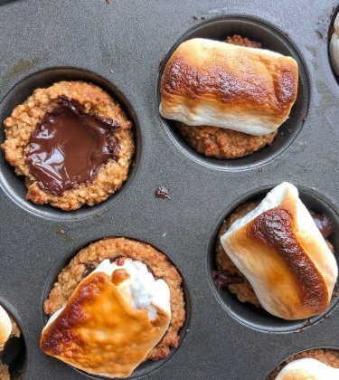 S'mores Cookie Cups {gluten free, healthy}