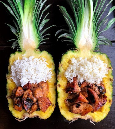 Chicken Teriyaki Pineapple Boats {paleo, gf, healthy}