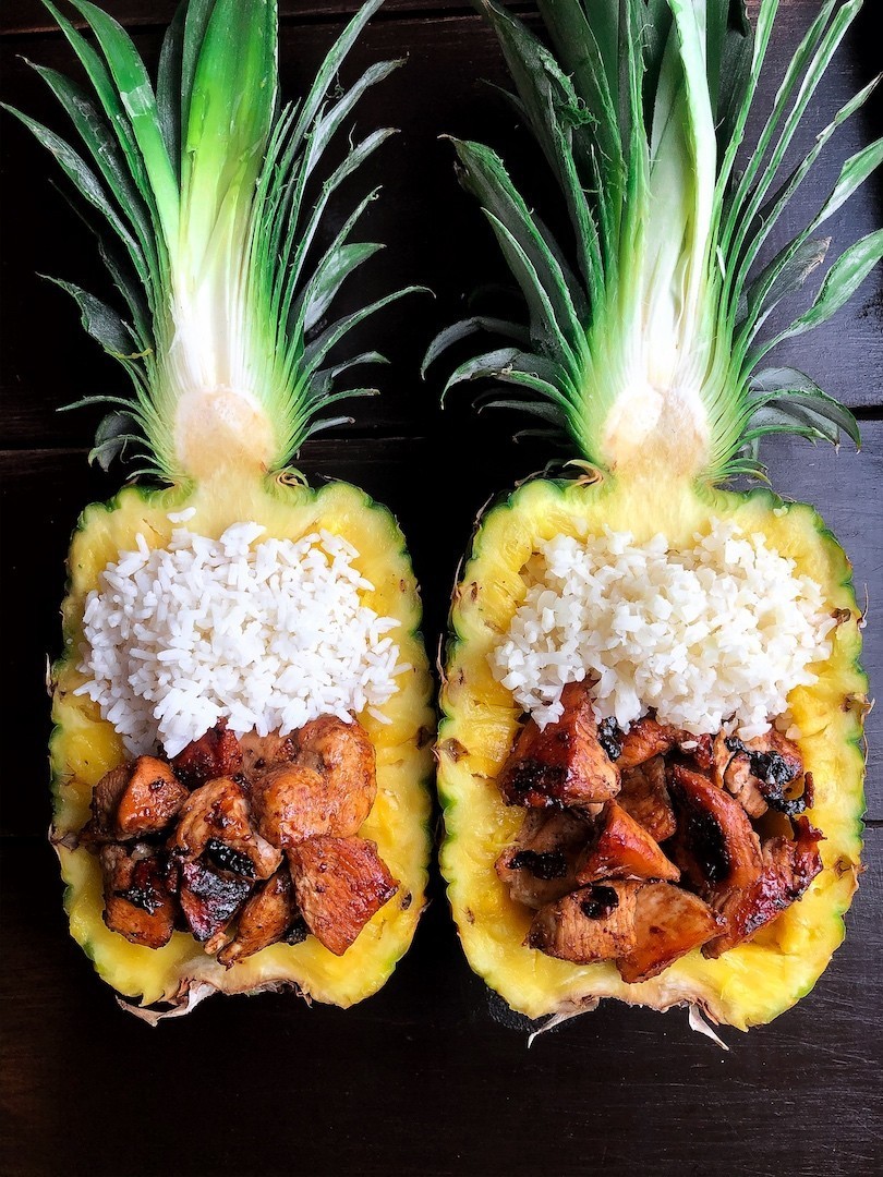 Chicken Teriyaki Pineapple Boats {paleo, gf, healthy}