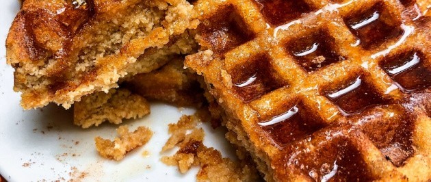 Healthy Pumpkin Waffles Recipe - MJ and Hungryman