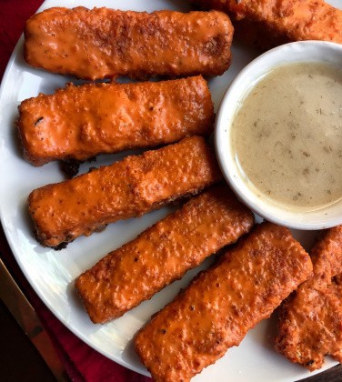 Tofu "chicken" fingers (gluten free, vegan, healthy)