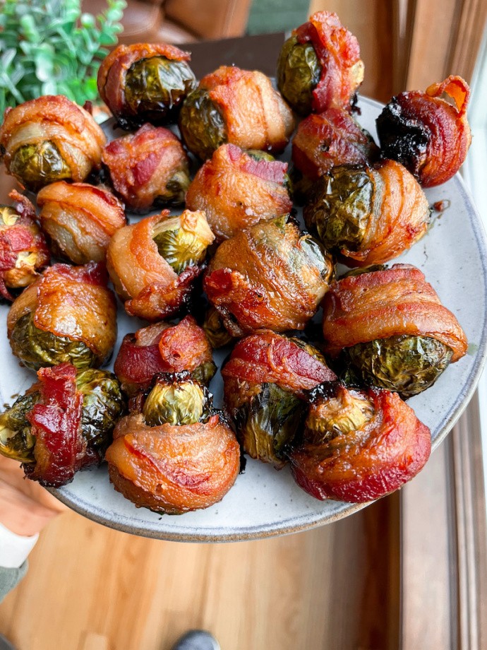 Bacon Wrapped Maple Brussel Sprouts