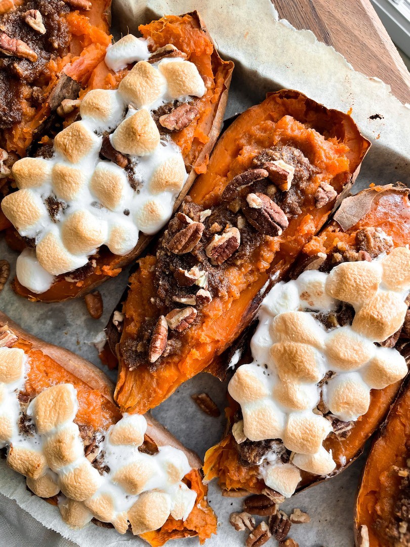 Twice Baked Sweet Potatoes (gluten free, vegan, paleo)