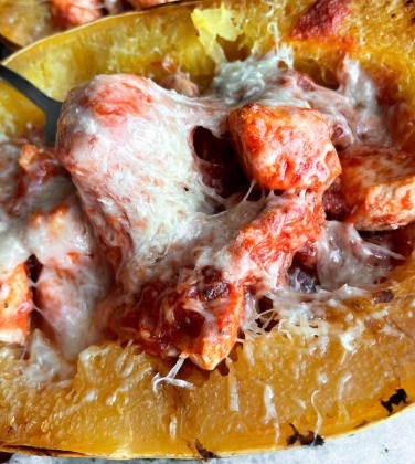 Chicken Parmesan Stuffed Spaghetti Squash