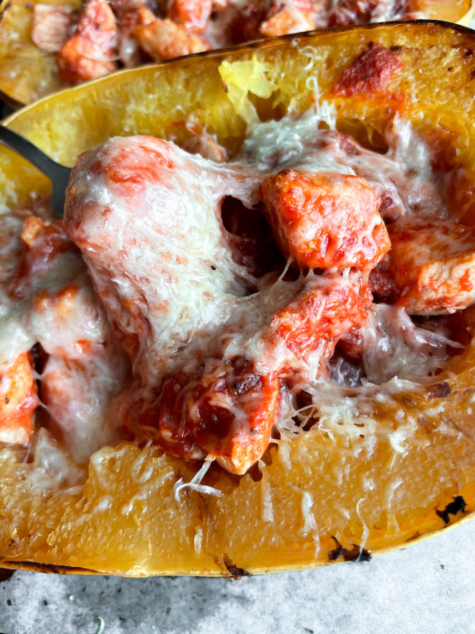 Chicken Parmesan Stuffed Spaghetti Squash