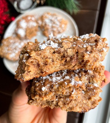 Gingerbread Oatmeal Cookies (healthy, gluten free)