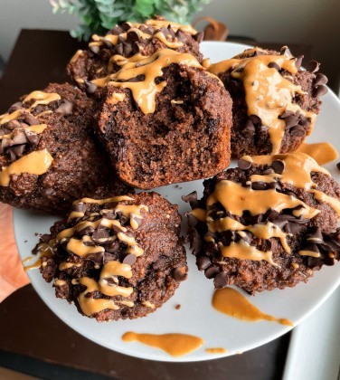 Peanut Butter Chocolate Muffins (Gluten Free)