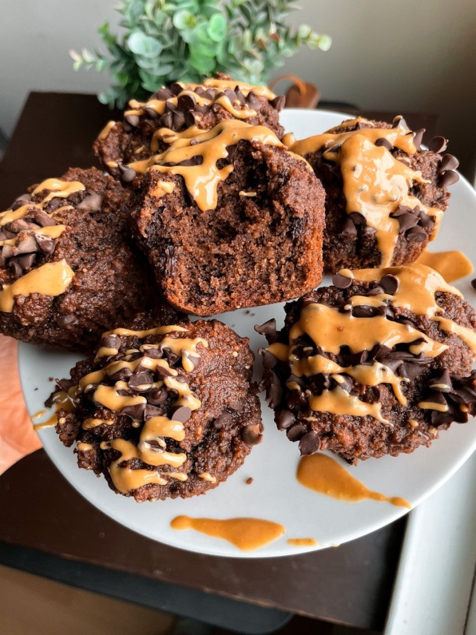 Peanut Butter Chocolate Muffins (Gluten Free)
