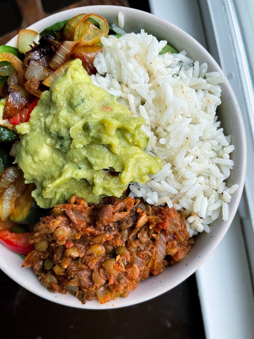 Vegan Lentil Taco Bowls (gluten free, plant based)