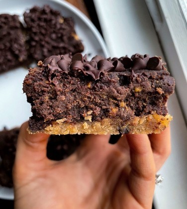 Vegan Cookie Dough Brownies (gluten free, vegan)