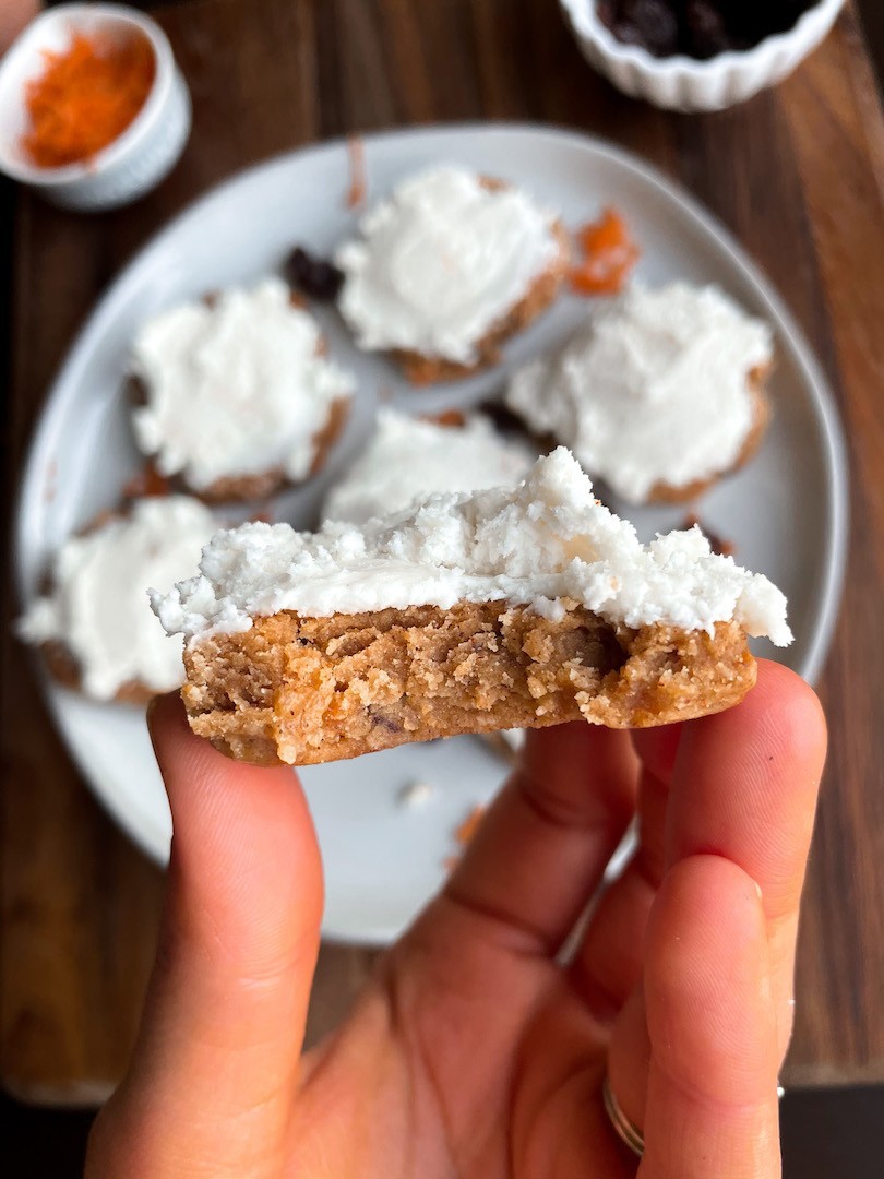 No Bake Carrot Cake Cookies (vegan, gluten free)