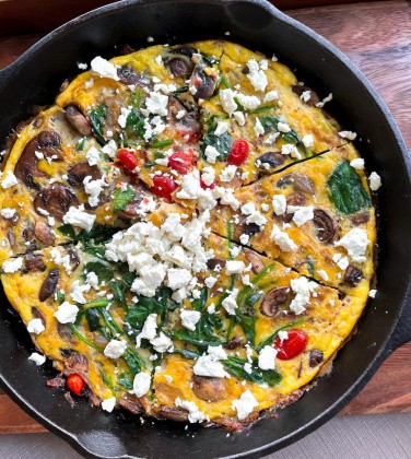 Spinach Feta Frittata (gluten free, healthy)