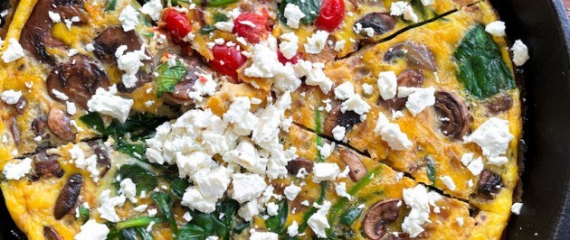 Spinach Feta Frittata (gluten free, healthy)