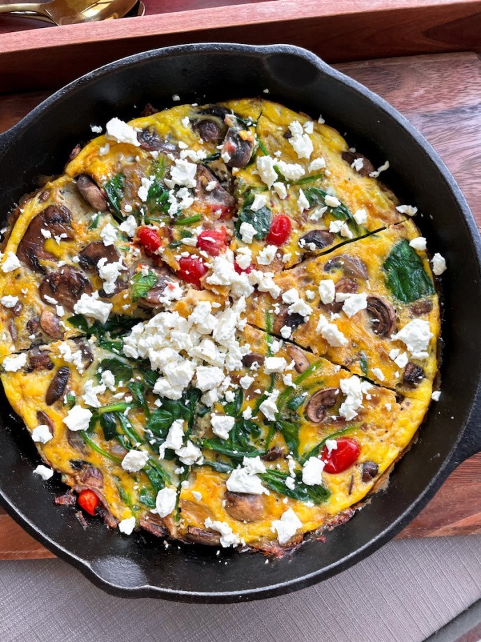 Spinach Feta Frittata (gluten free, healthy)