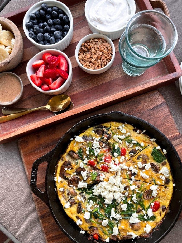 Spinach Feta Frittata (gluten free, healthy)