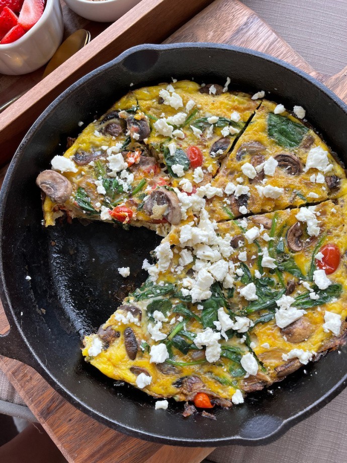 Spinach Feta Frittata (gluten free, healthy)