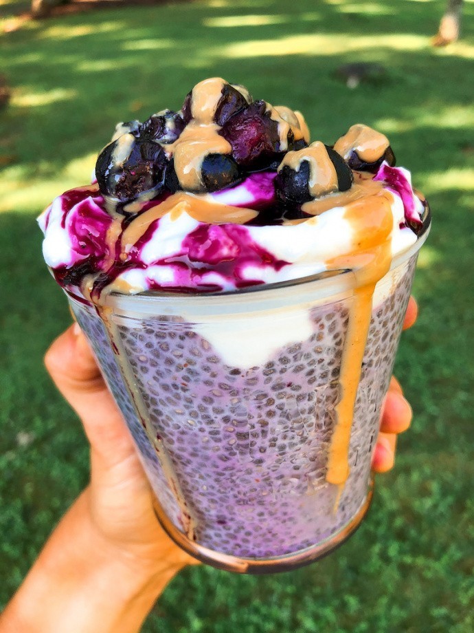 Overnight Vegan Blueberry Chia Pudding