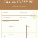 Free Printable Travel Itinerary