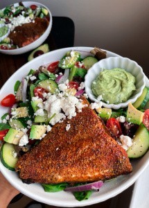 Salmon Salad with Green Goddess Dressing (healthy, easy, dinner ideas)
