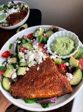 Salmon Salad with Green Goddess Dressing (healthy, easy, dinner ideas)