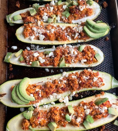 Vegan Taco Zucchini Boats (healthy, gluten free)